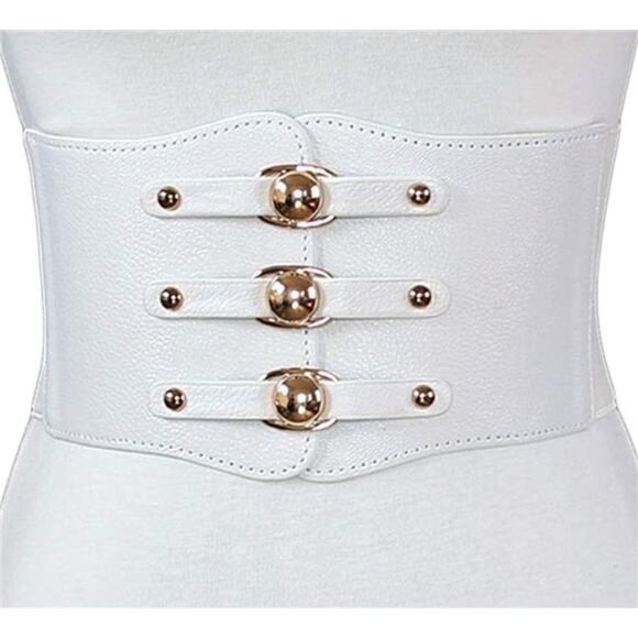 ✨ Wide PU Leather Stretch Belt | Elastic Waist Cinch with Alloy Buckle - Picture 1 of 3